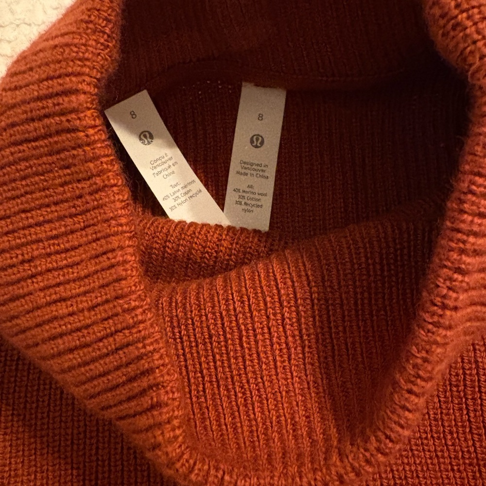 Lululemon Burnt Orange Knit Sweater